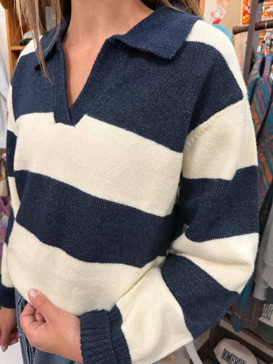 Varsity Polo Sweater-TGB