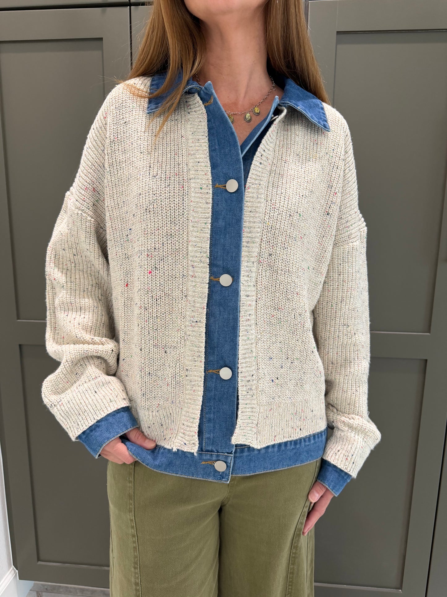 Denim & Cream Jacket Style-TGB