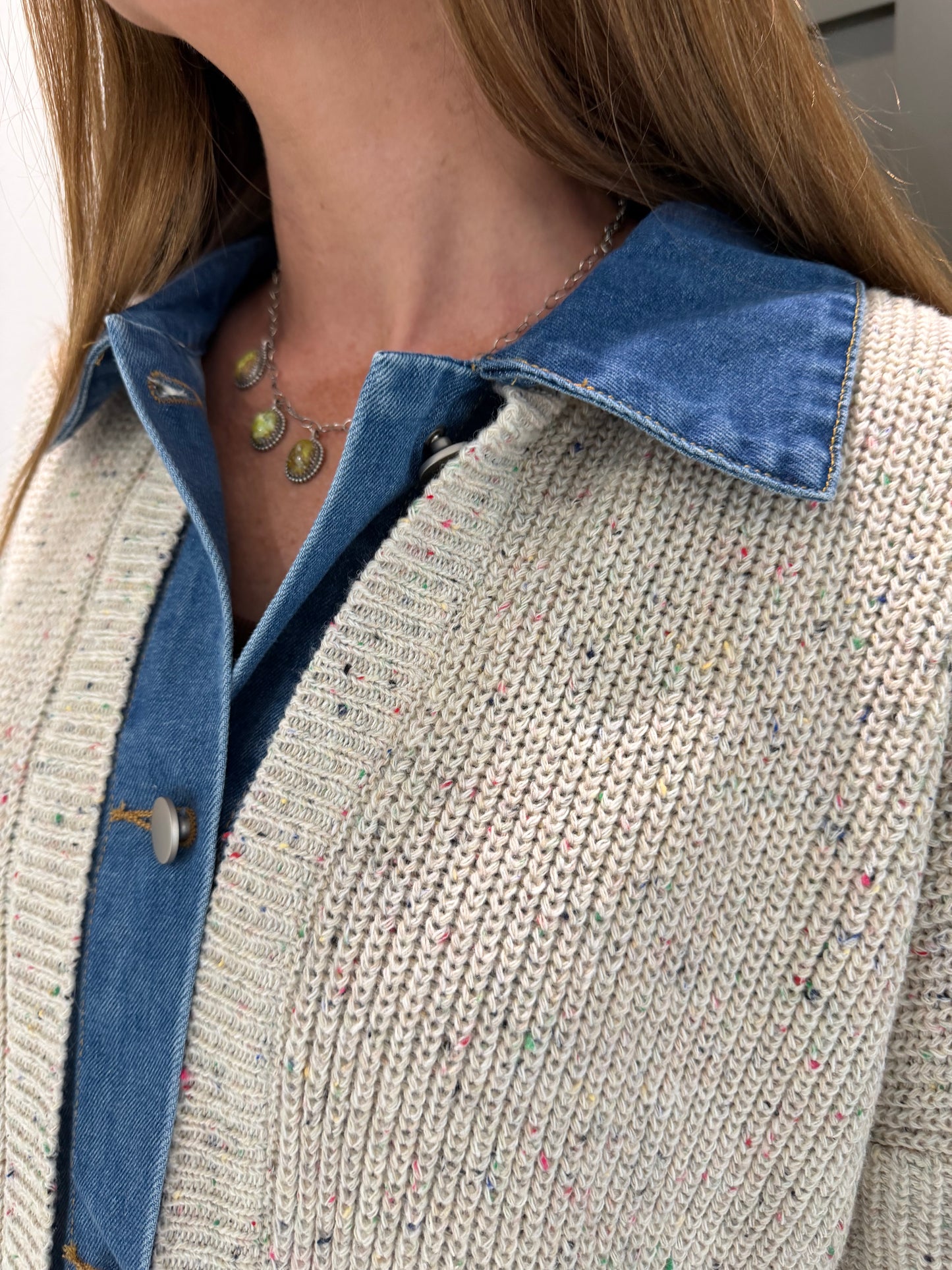 Denim & Cream Jacket Style-TGB