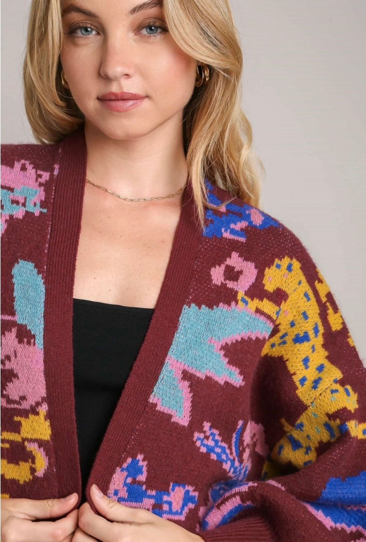 The Cheetah Life Cardigan- Retro Purpose