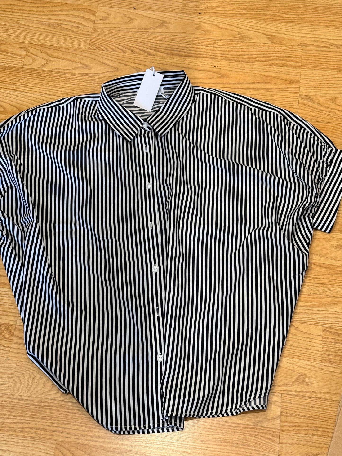 OVERSIZED Short Sleeve Button Down Shirt