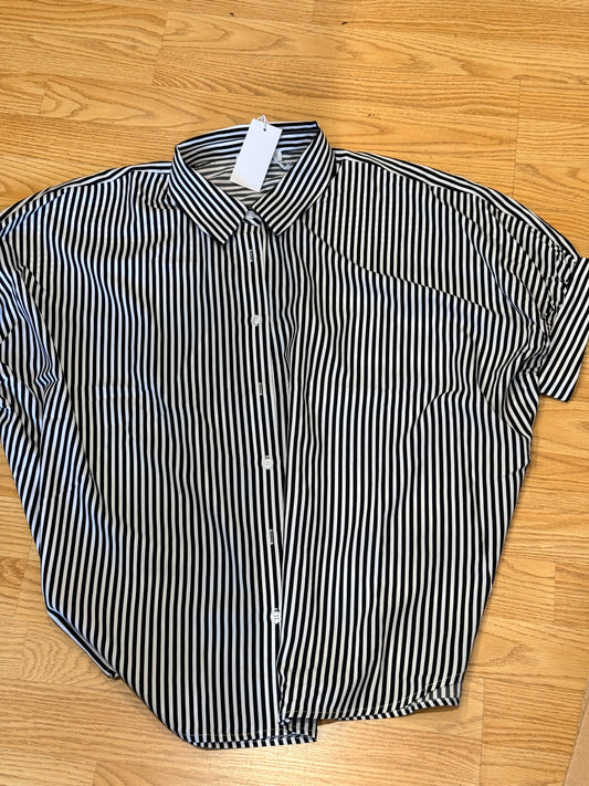 OVERSIZED Short Sleeve Button Down Shirt