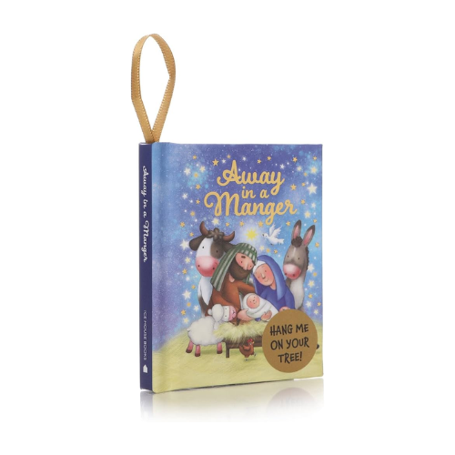 Away In A Manger Christmas Book Ornament