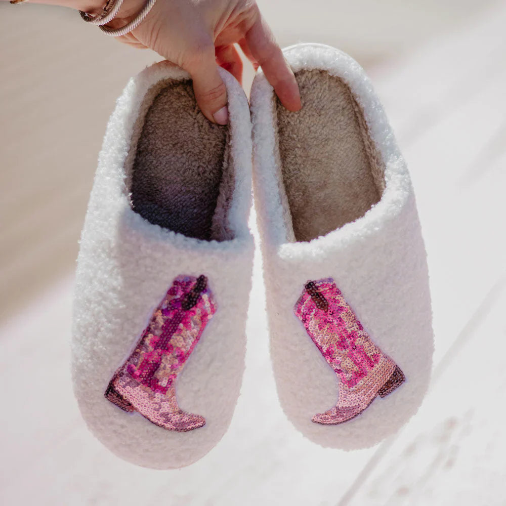 Pink Sequin Slippers