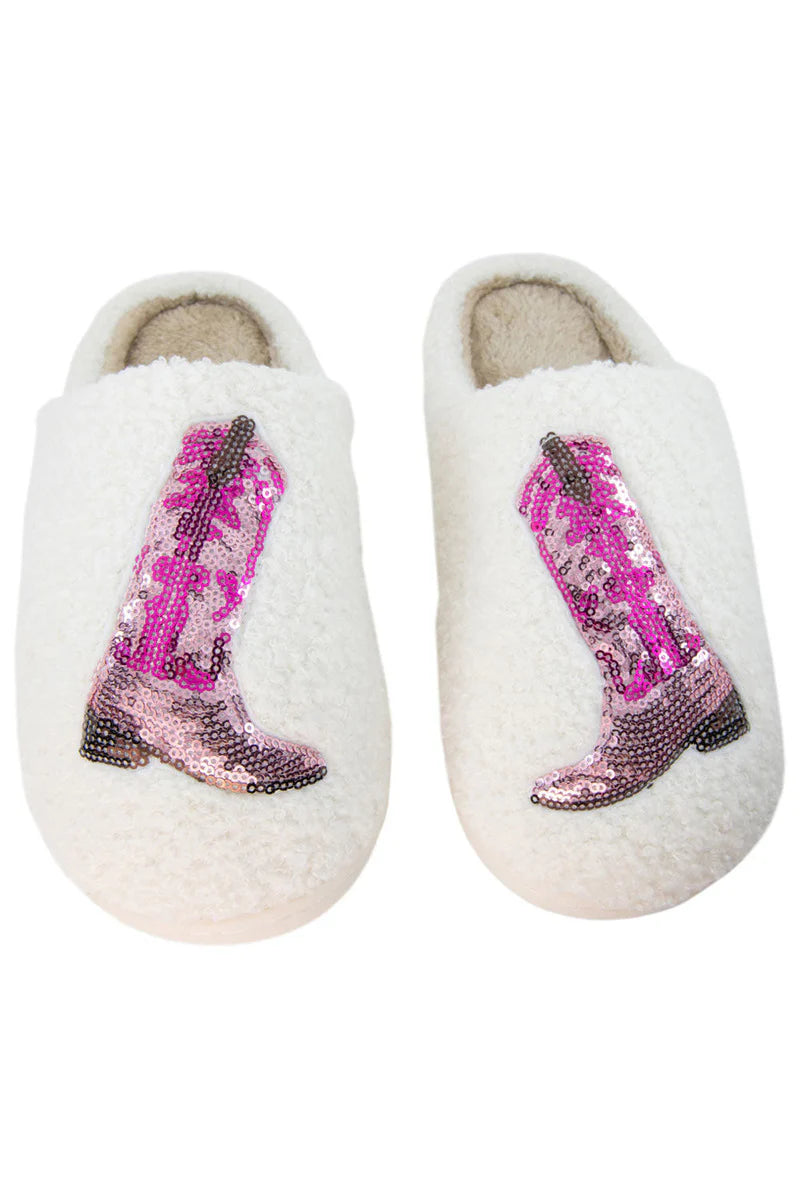 Pink Sequin Slippers