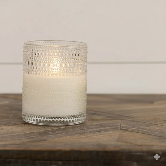Radiance Embossed Glass Finish LED Candle