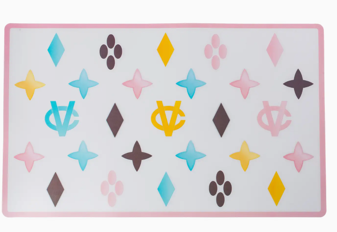 White Chewy Vuiton Placemat Dog Mat