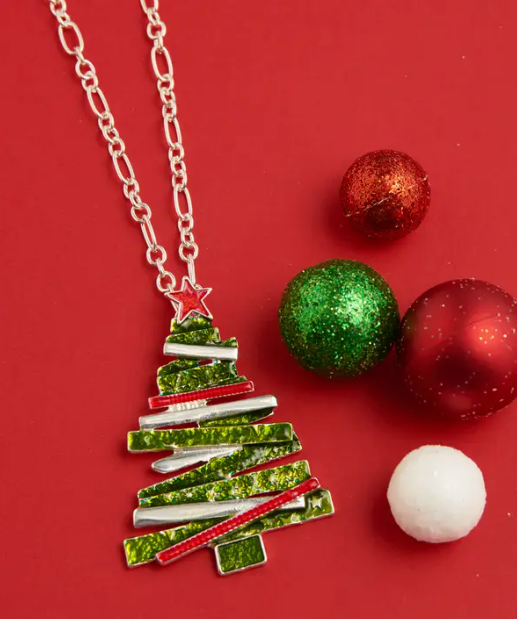 Colorful Christmas Tree Necklace