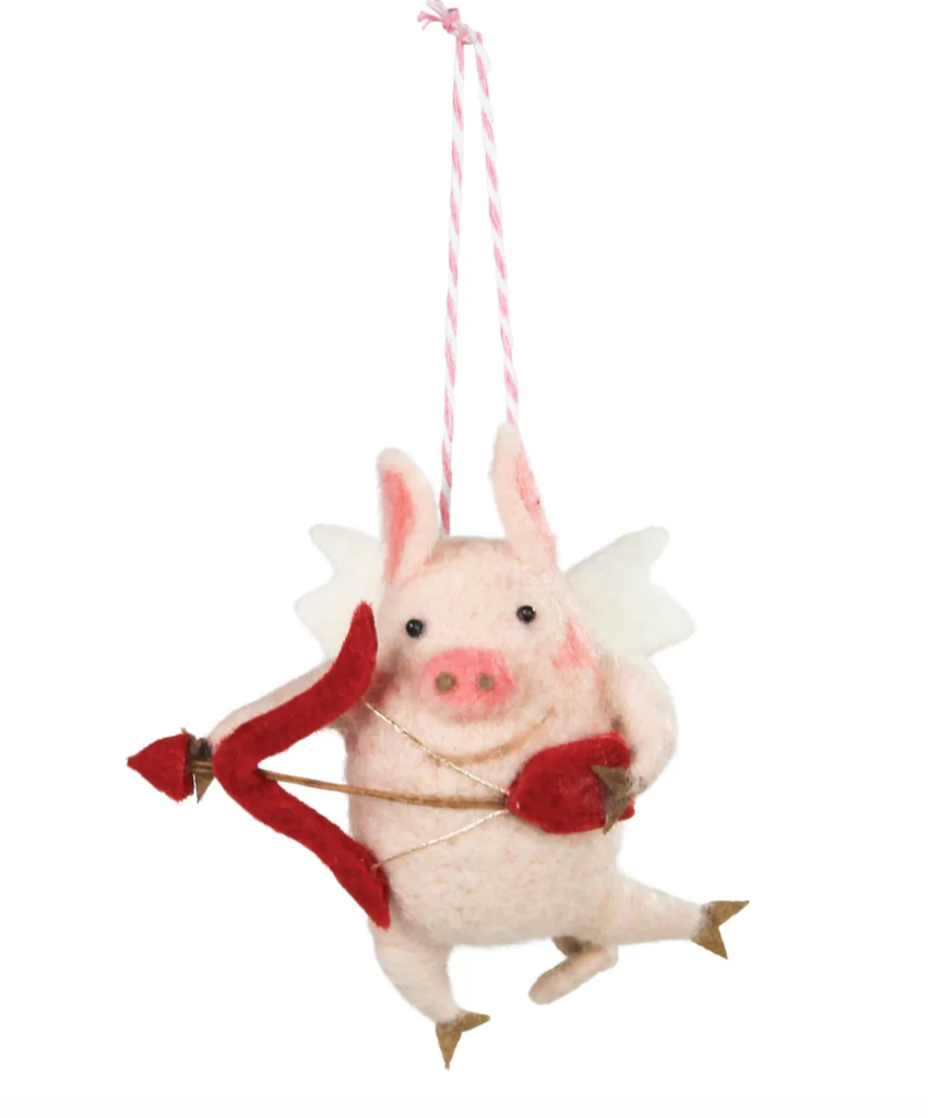 Cupid Pig Felt Oranment