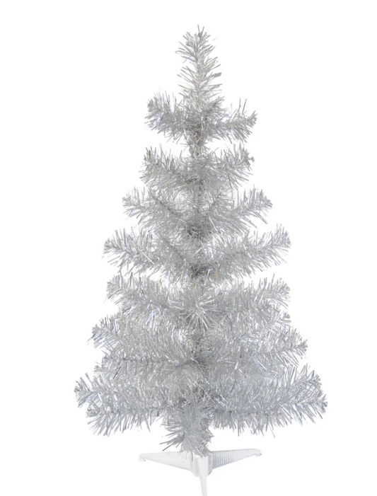 Silver Tinsel Mini Trees