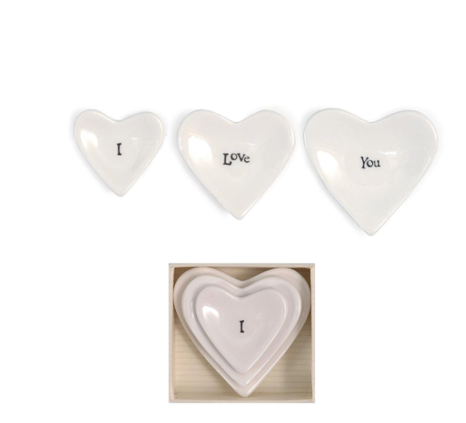 "I Love You" Set of 3 Stackable Hearts