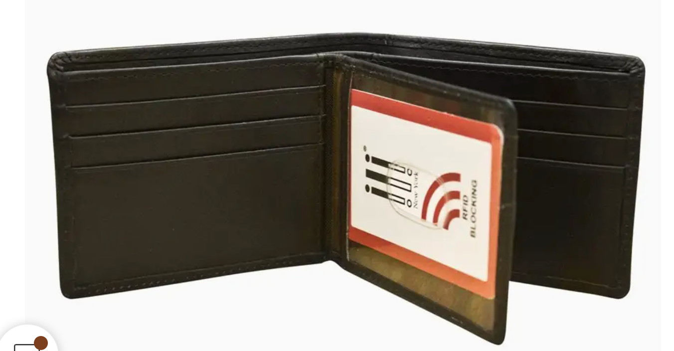 Leather Bifold Men's Wallet with Middle Flip Id