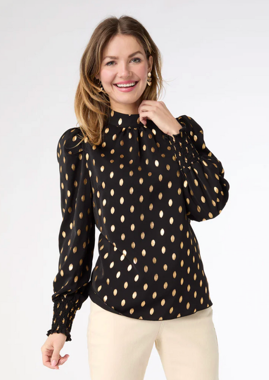 Darina Metallic Dot Blouse