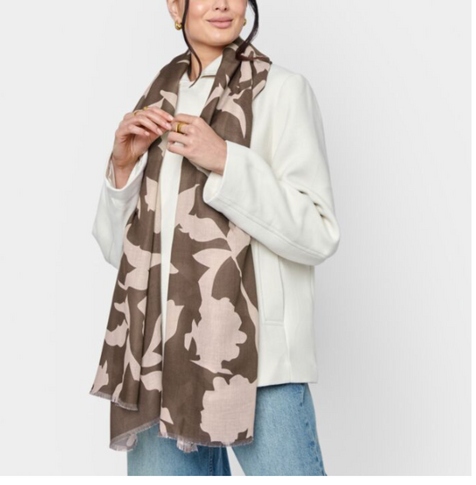 Printed Scarf ( Abstract Floral Print )