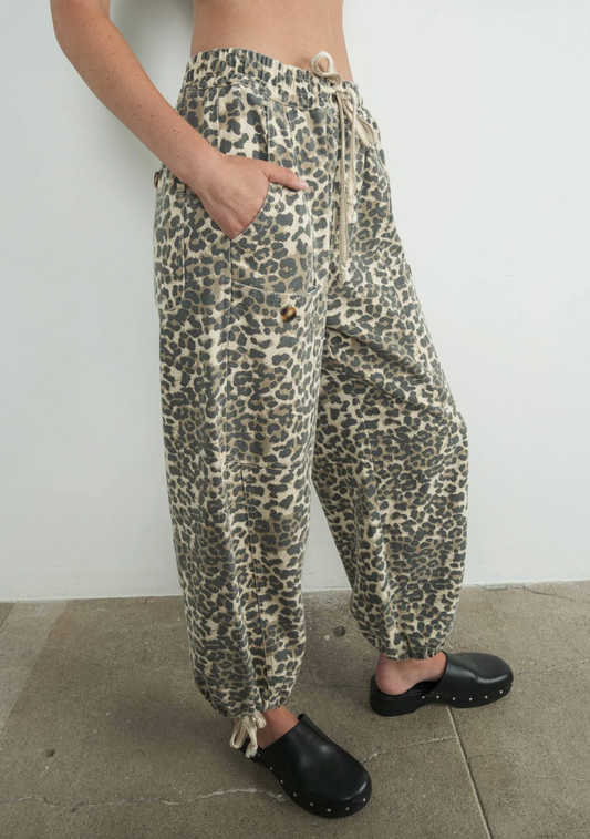Leopard Print Relax Pull-On Pants