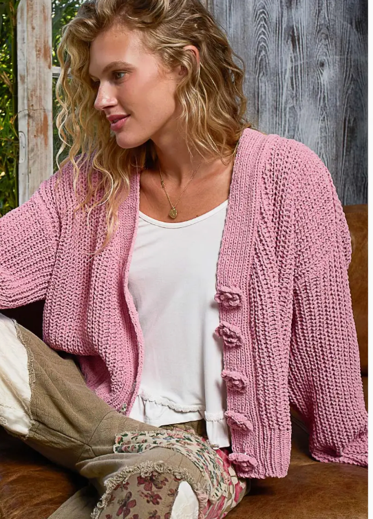 Long Sleeve Button Sweater