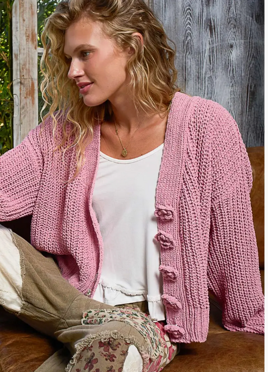 Long Sleeve Button Sweater