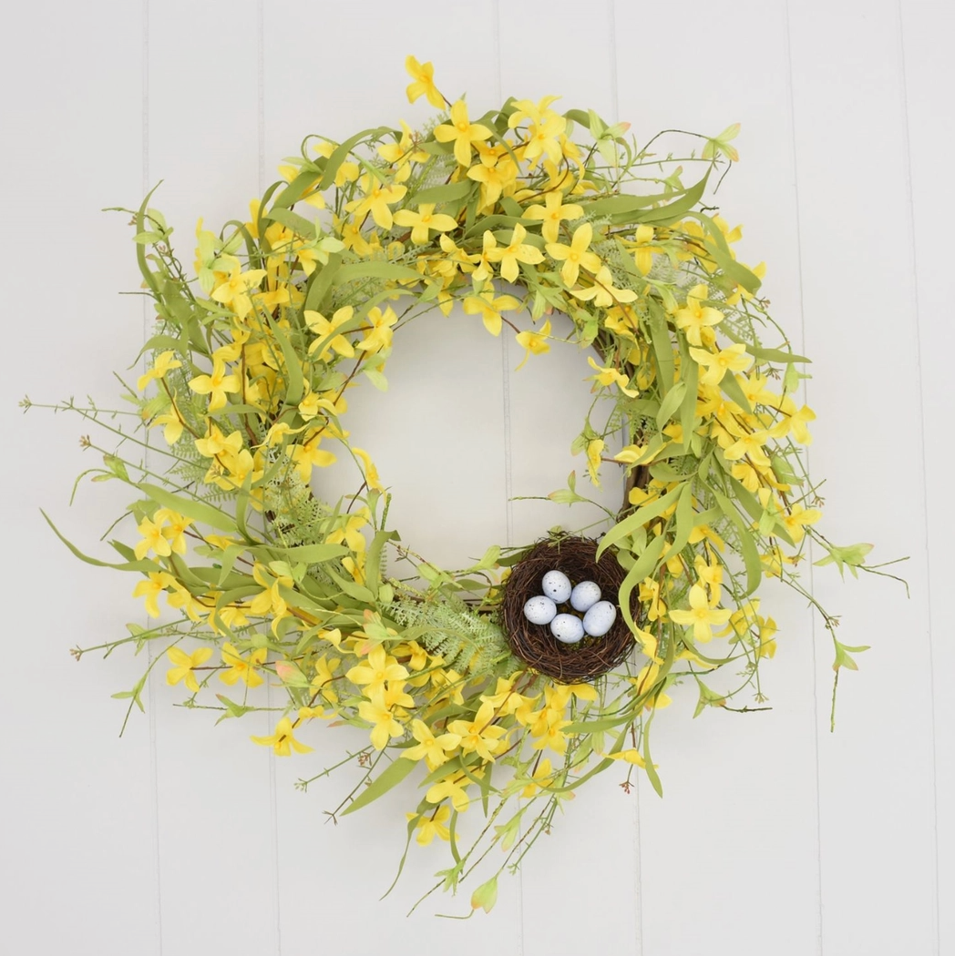 Meadows Nesting Forsythia Wreath 22"
