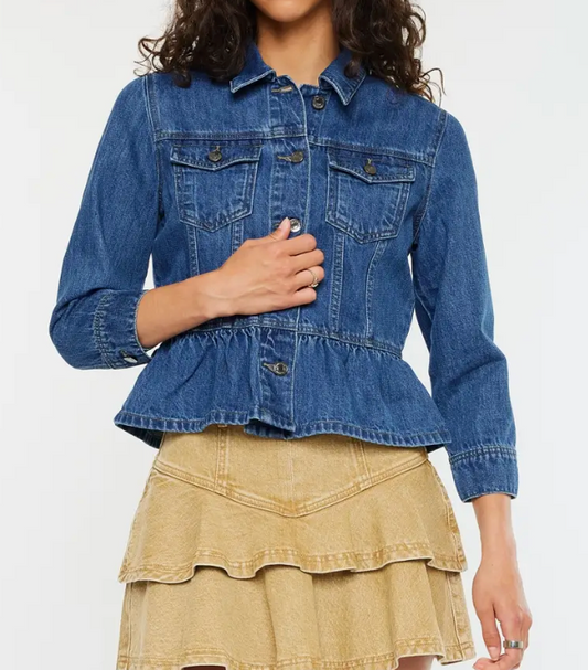 Classic Fit Peplum Jacket Kancan
