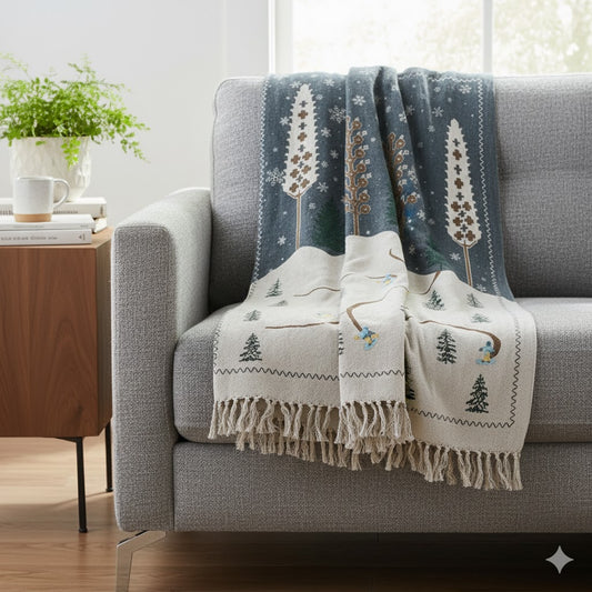 Winter Scene Throw Blanket