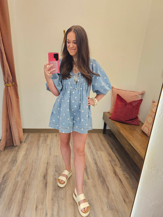 The Denim Dottie Romper IMS