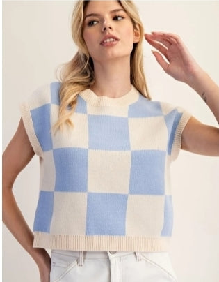 IMS Blue Checkered Sleevless