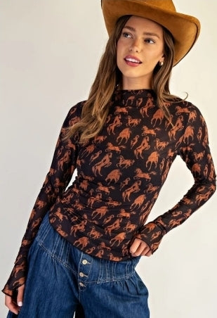 IMS Black/Orange Horse Top