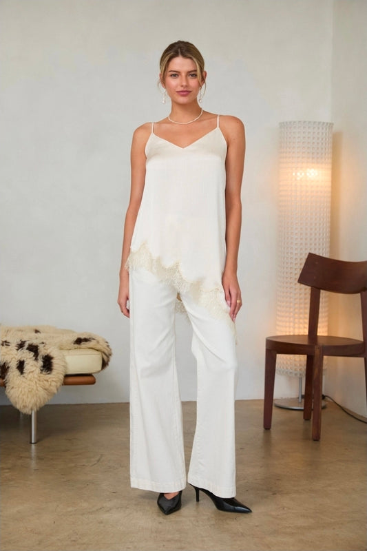 The Cream Long Lace Tank IMS